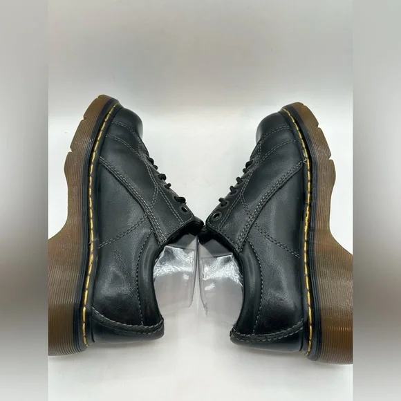 RARE DAISY Flower Dr. Martens Chunky Black Leather 12283 Oxford Boot WMS Sz 7 - Picture 12 of 15